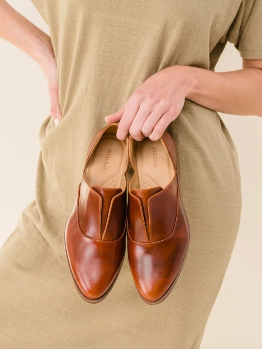 Nisolo Emma d’Orsay Oxford Brandy Leather Shoes, Size 9